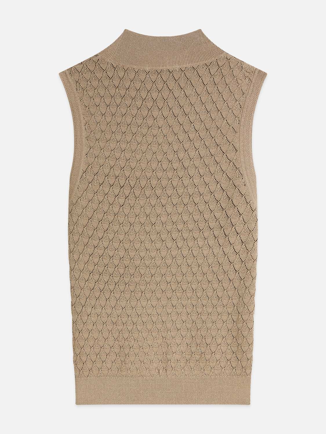 Slim Metallic Pointelle Knit Tank