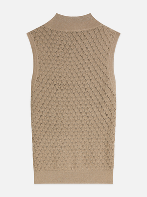 Slim Metallic Pointelle Knit Tank