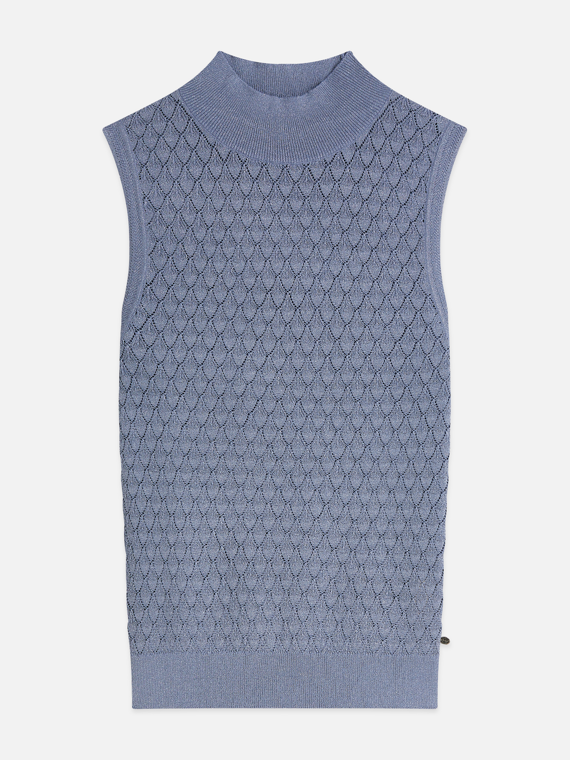 Slim Metallic Pointelle Knit Tank