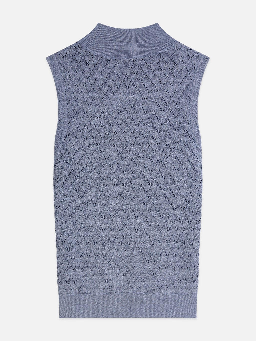 Slim Metallic Pointelle Knit Tank