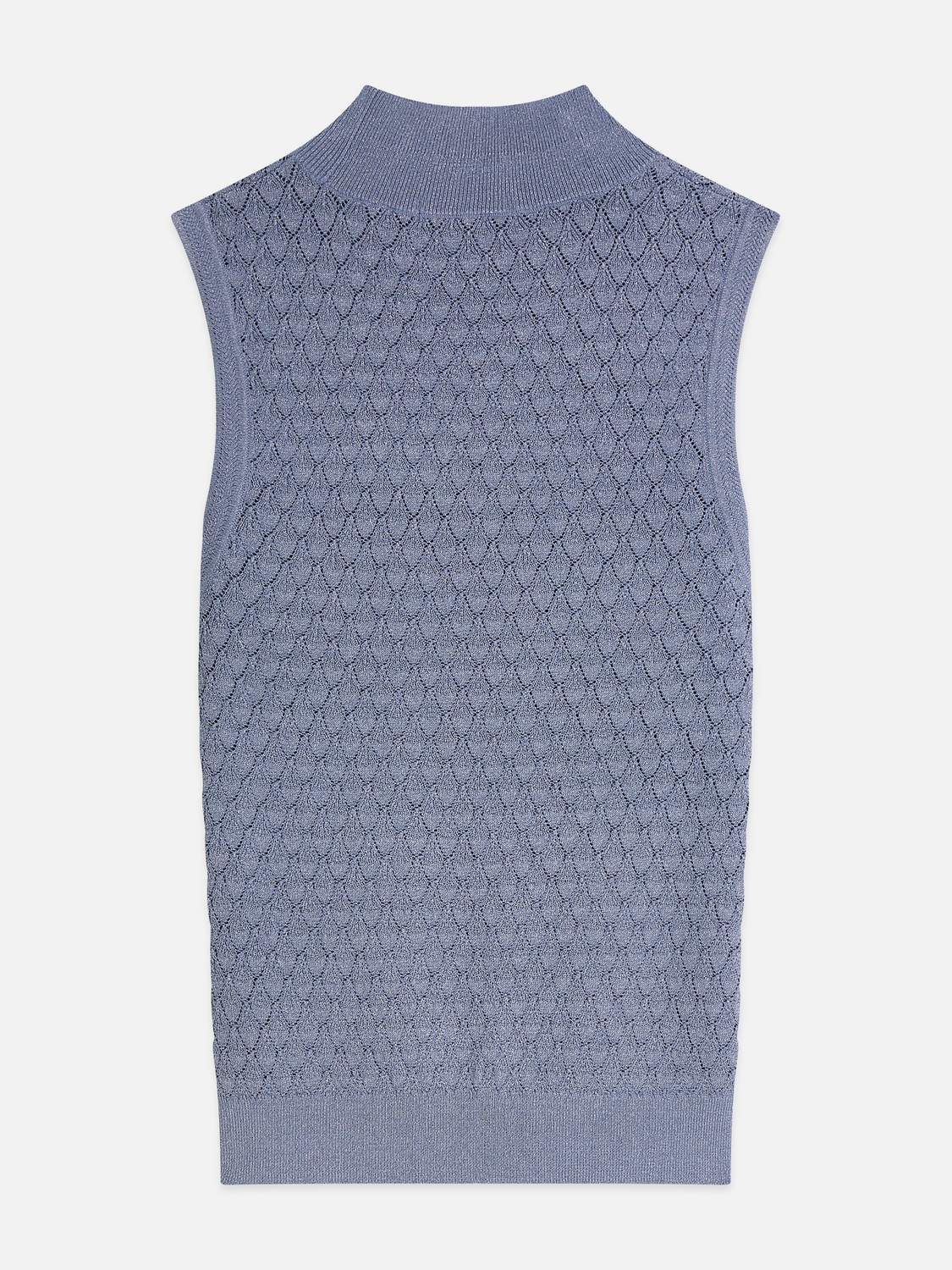 Slim Metallic Pointelle Knit Tank
