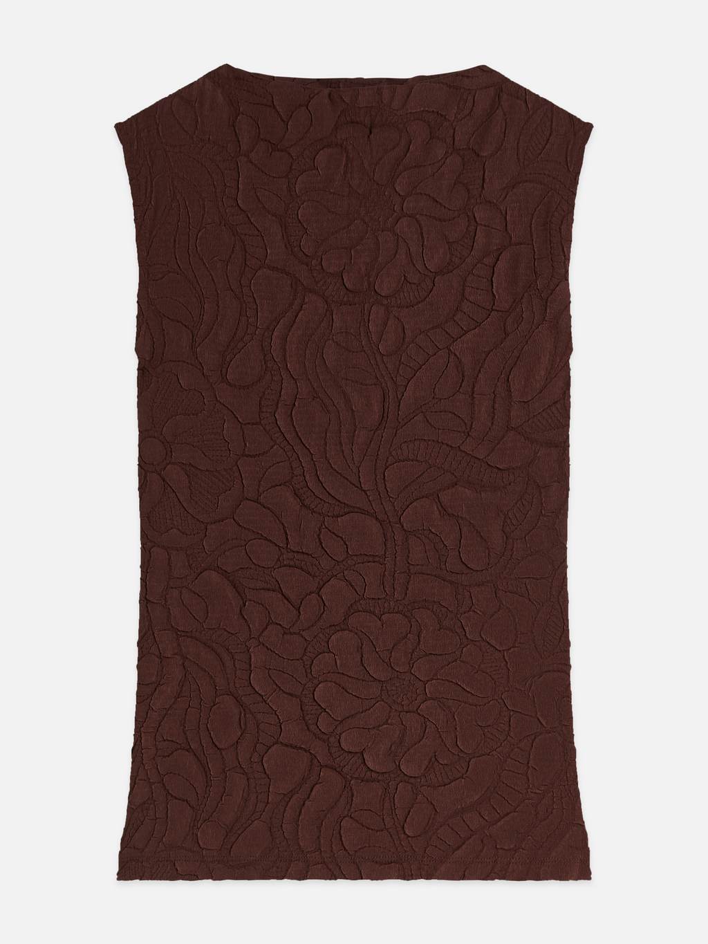 Embossed Pleat Mock Neck Tank