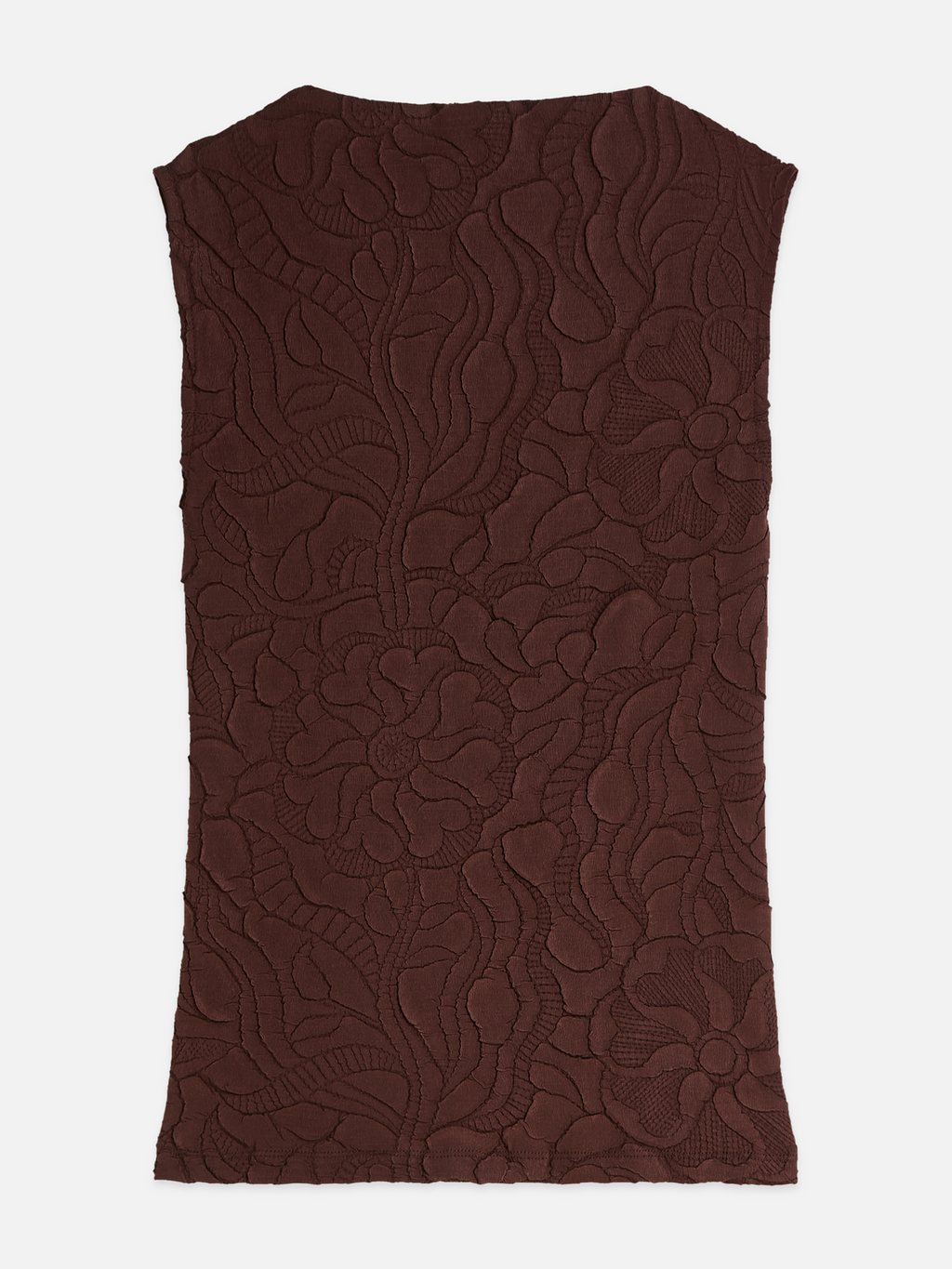 Embossed Pleat Mock Neck Tank