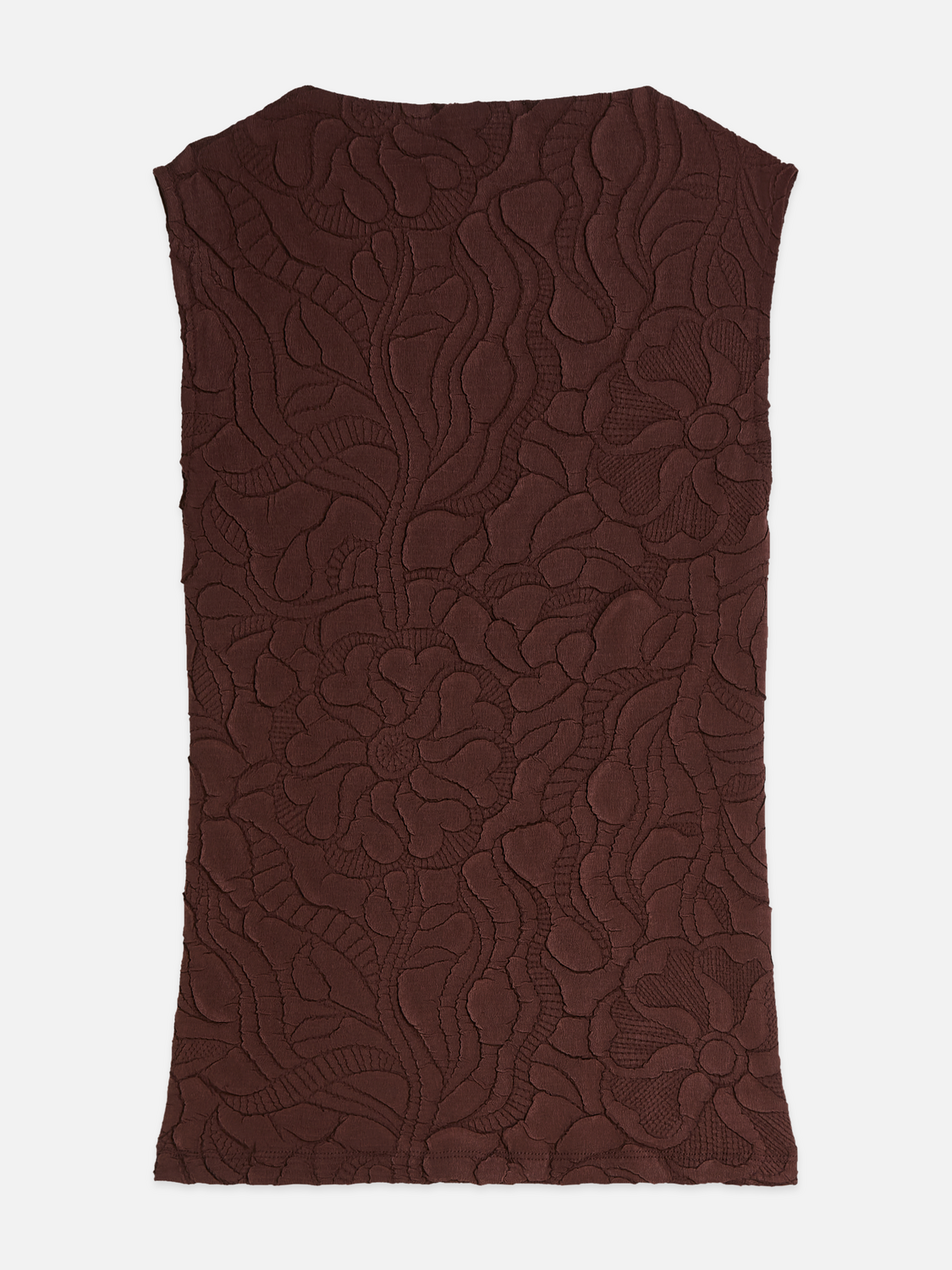 Embossed Pleat Mock Neck Tank