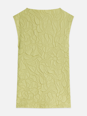 Embossed Pleat Mock Neck Tank