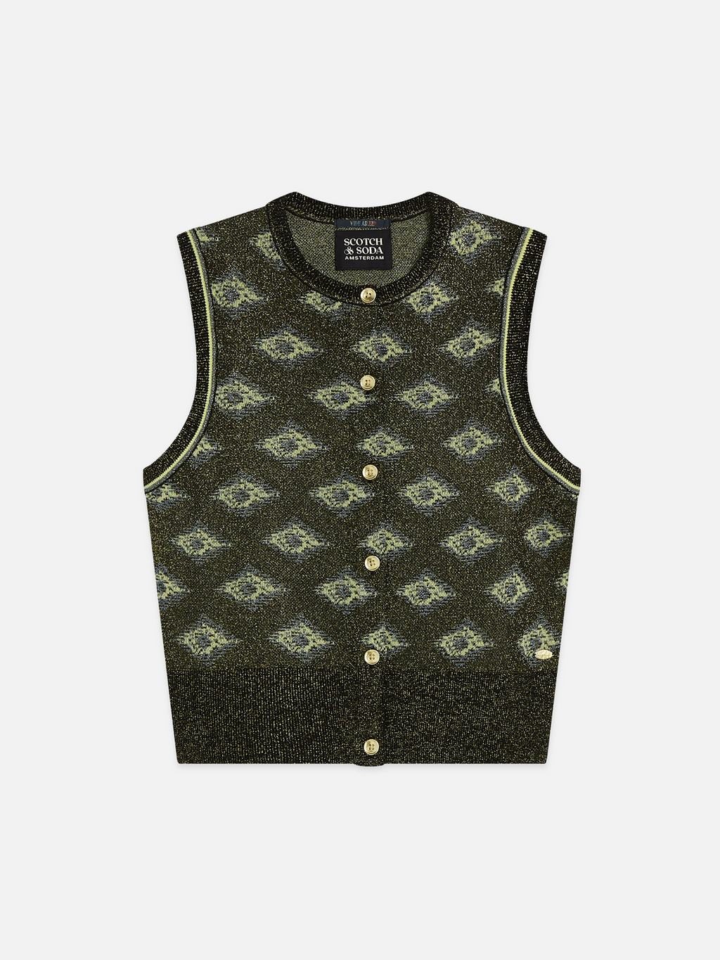 Jacquard Knitted Relaxed-Fit Spencer