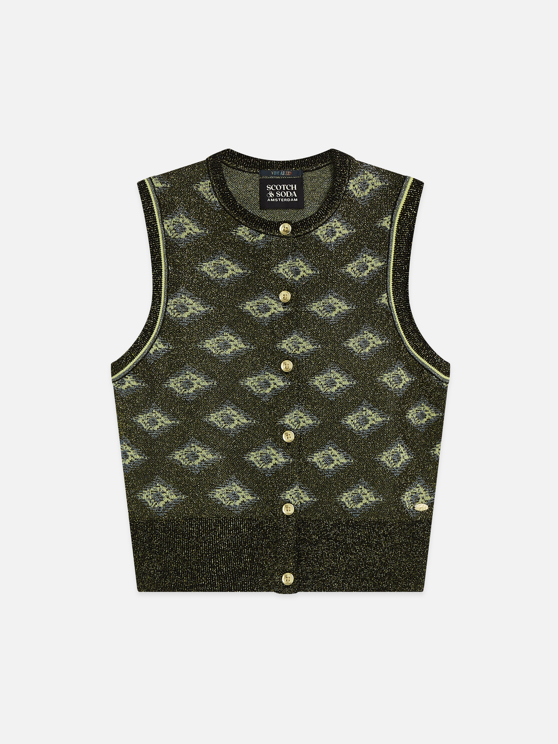 Jacquard Knitted Relaxed-Fit Spencer