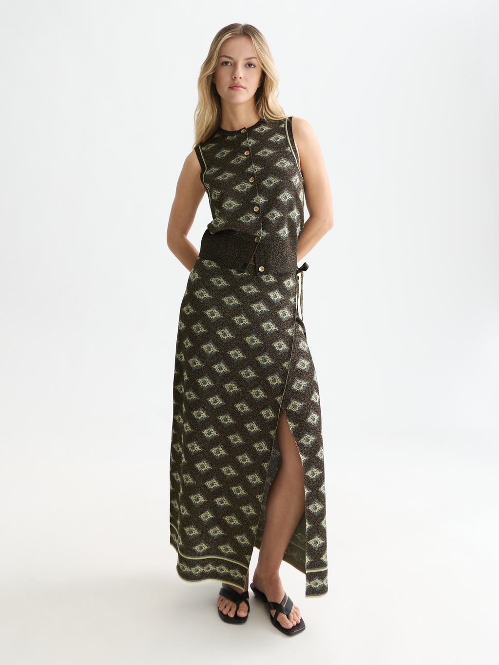 Jacquard Knitted Relaxed-Fit Spencer