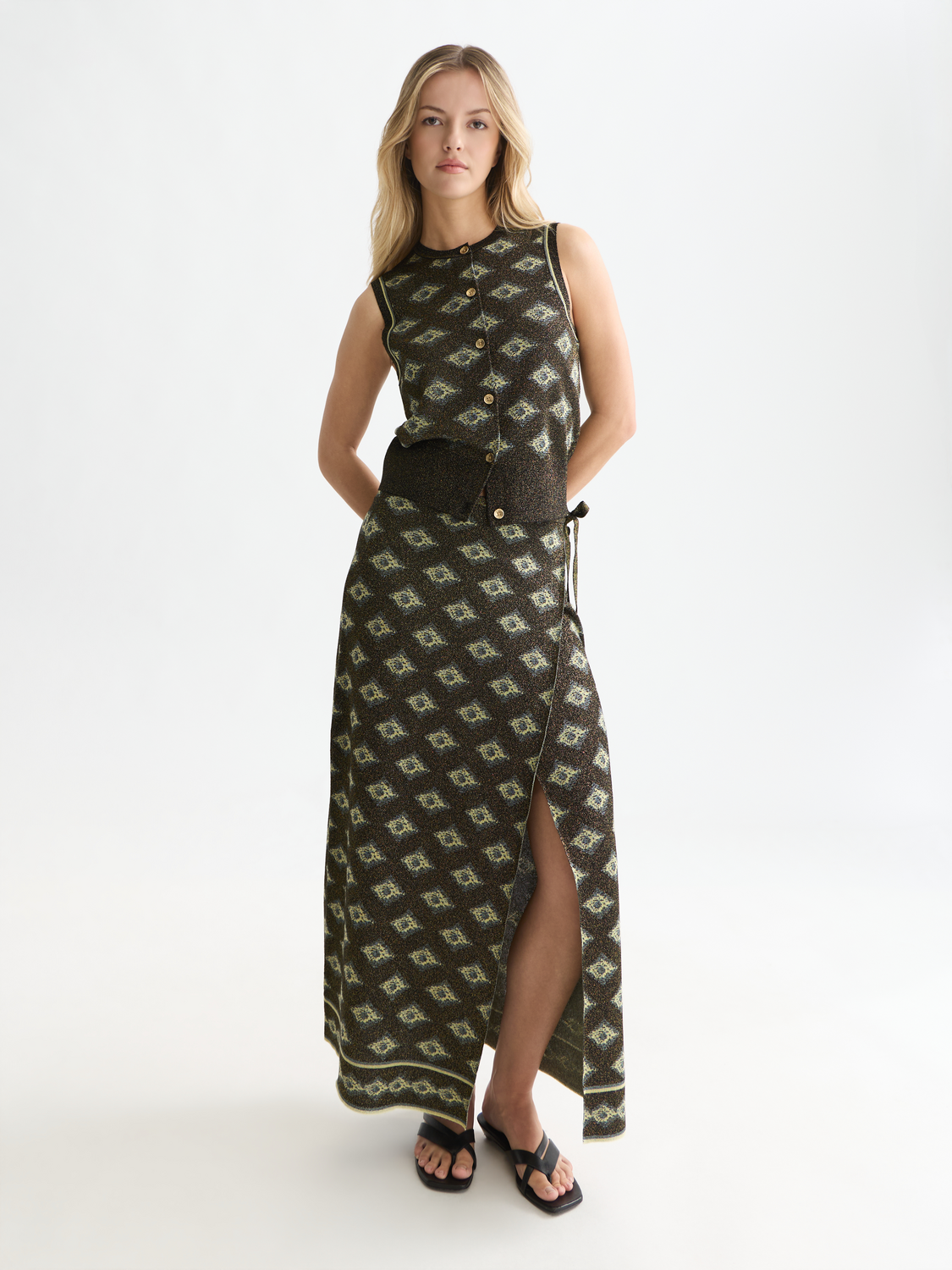 Jacquard Knitted Relaxed-Fit Spencer