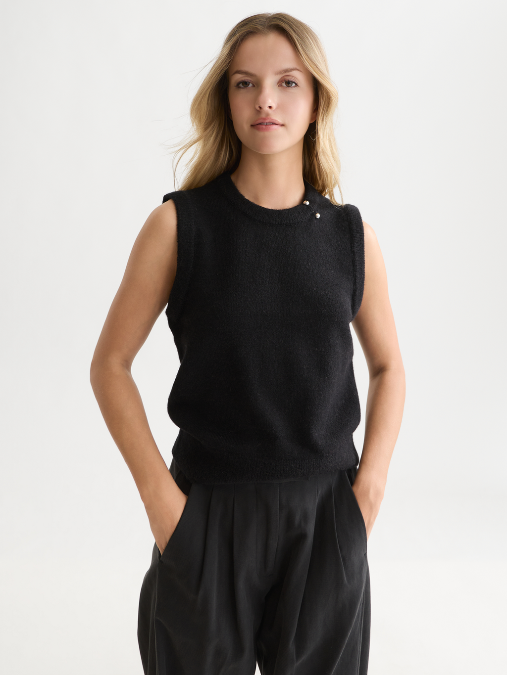 Hardware Detail Knitted Spencer