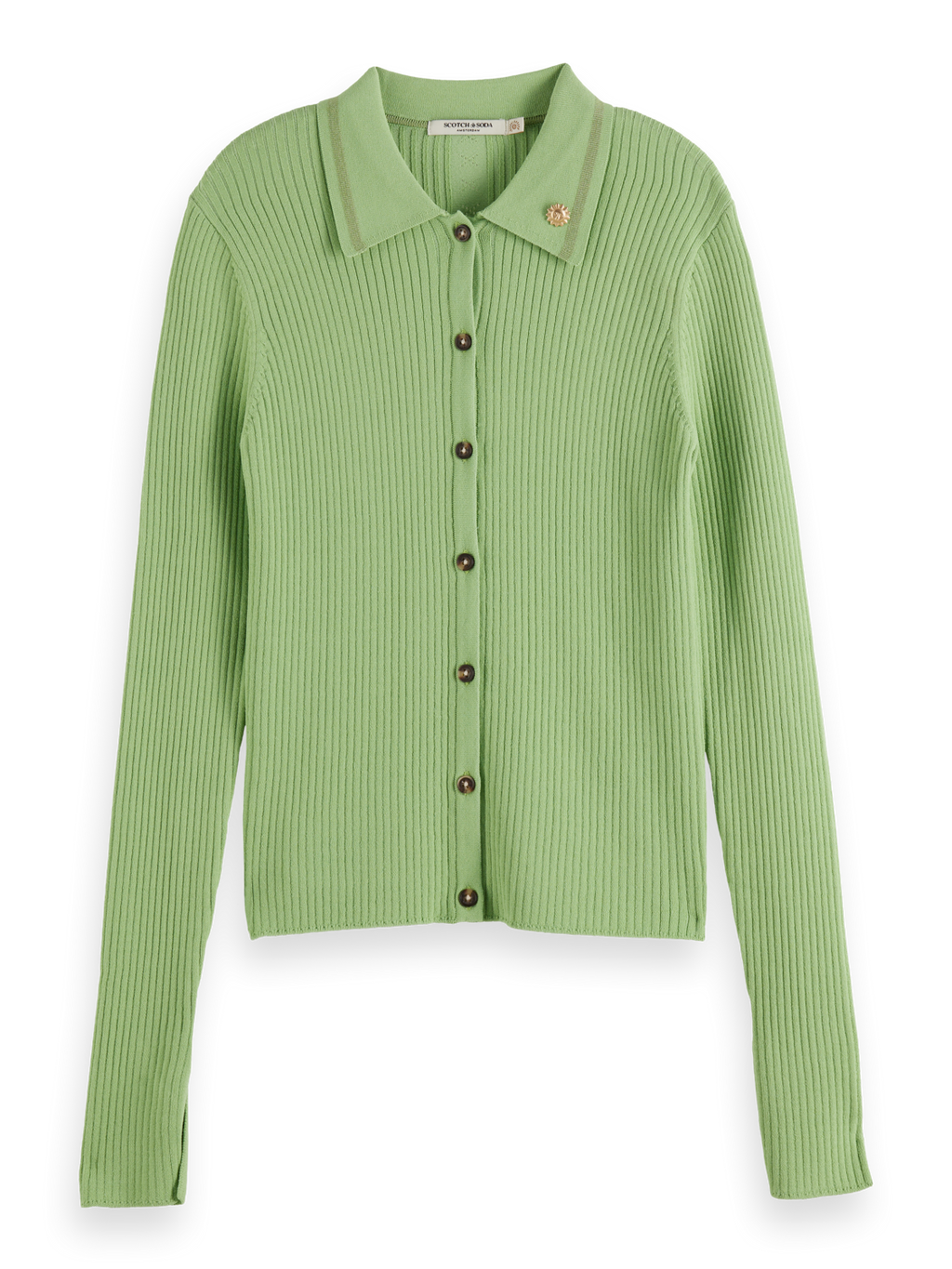 Rib Polo Cardigan