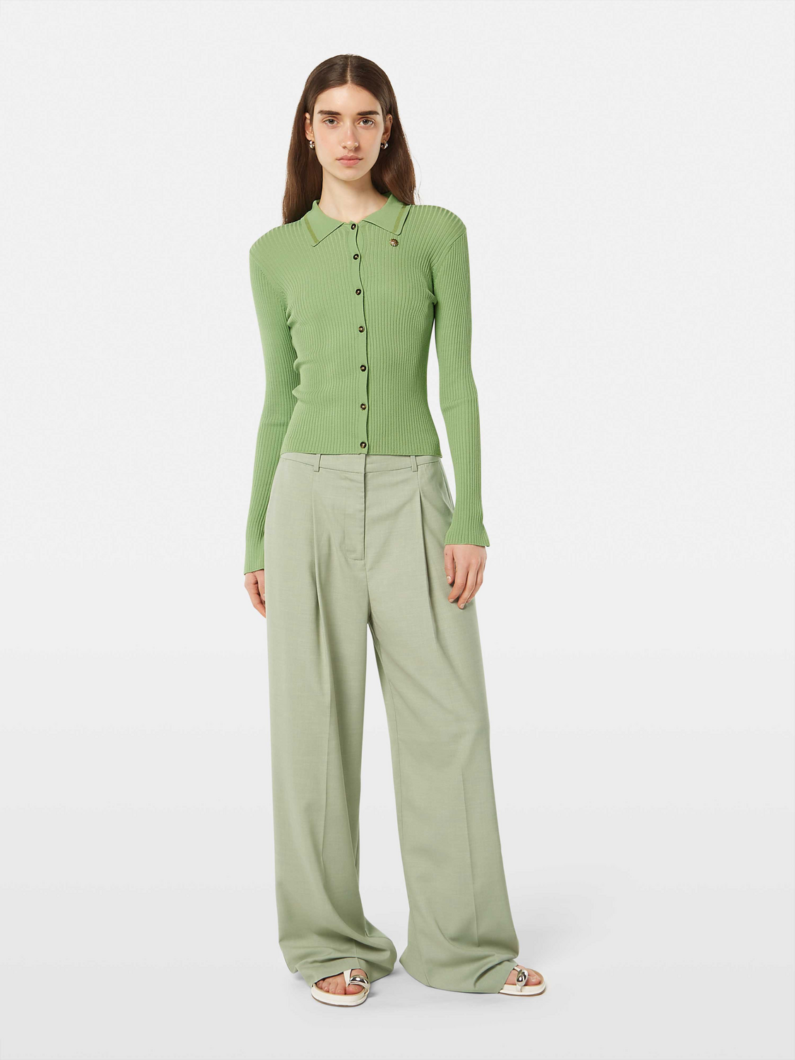 Rib Polo Cardigan