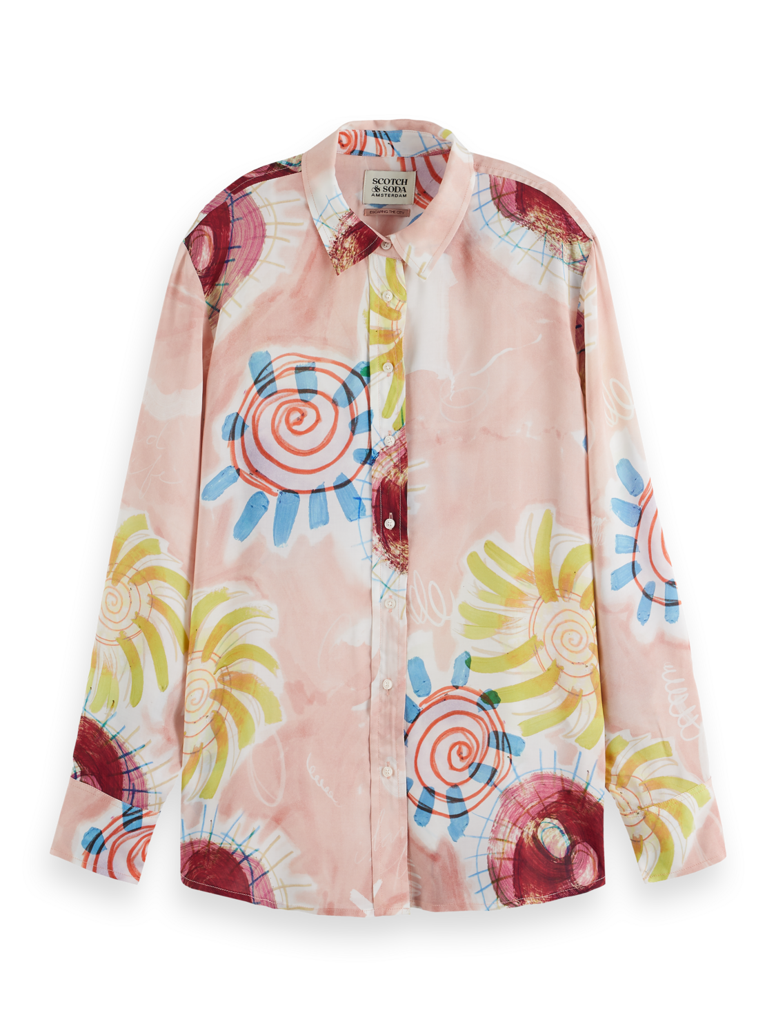 Abstract Sun Printed Relaxed Fit Shirt