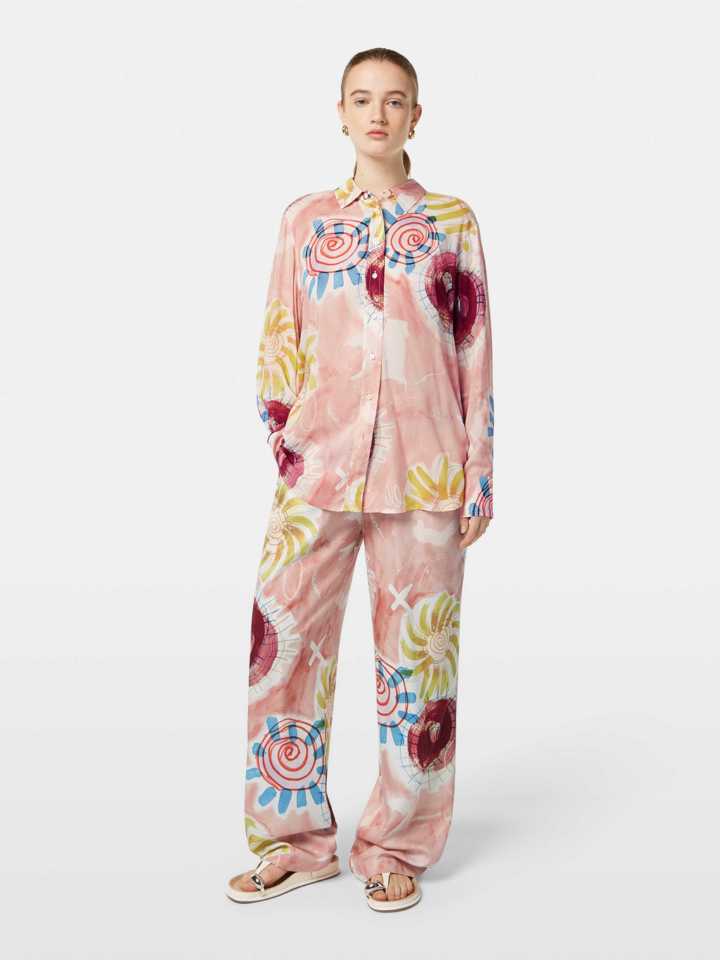 Abstract Sun Printed Relaxed Fit Shirt