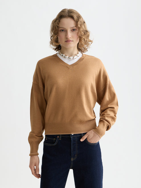 Essentials — V-Ausschnitt Relaxed Pullover