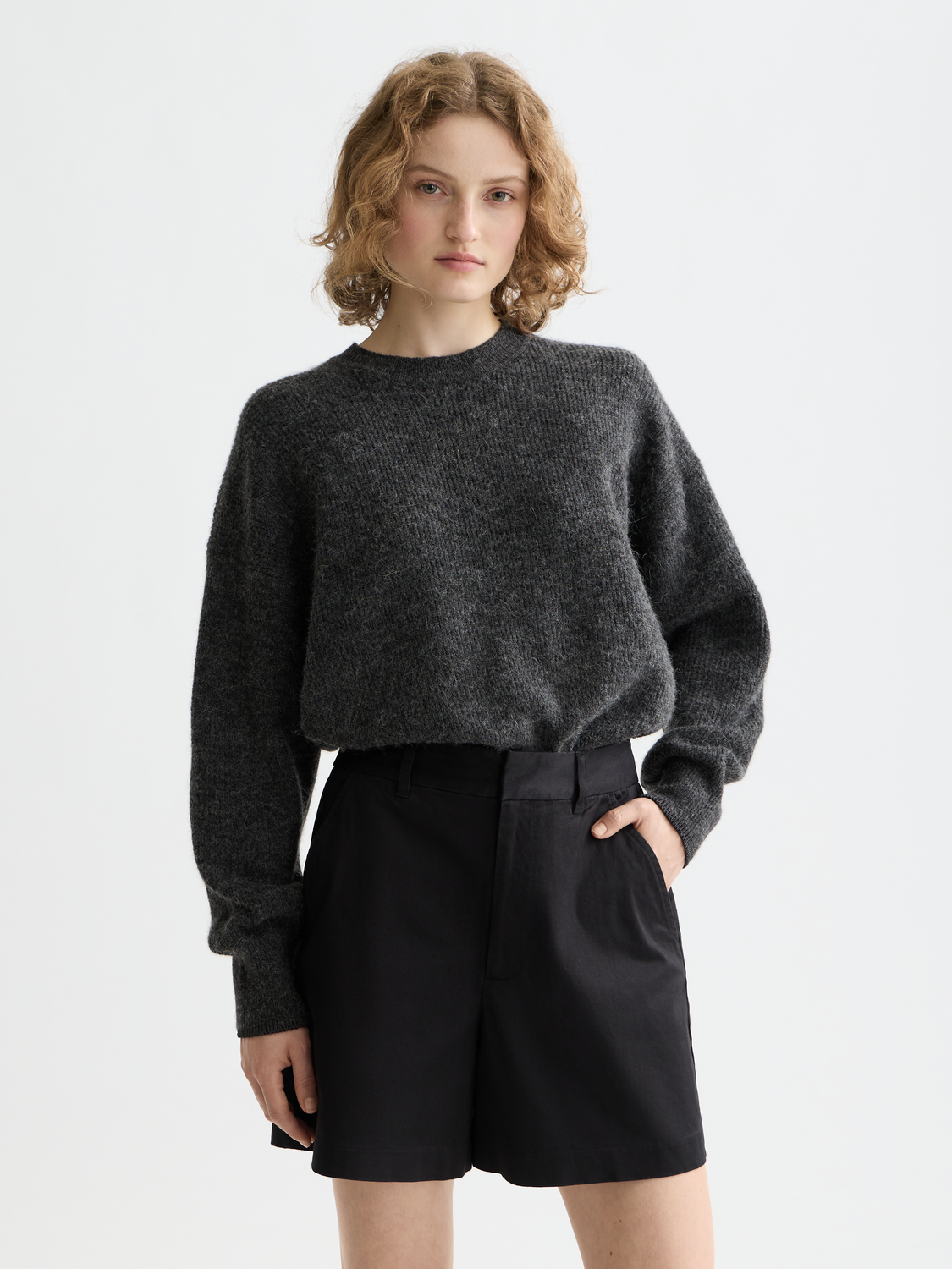Pull ras-du-cou en polaire duveteuse Core