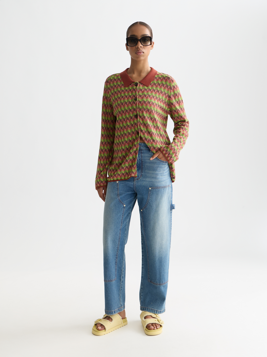 Jacquard-Strickjacke