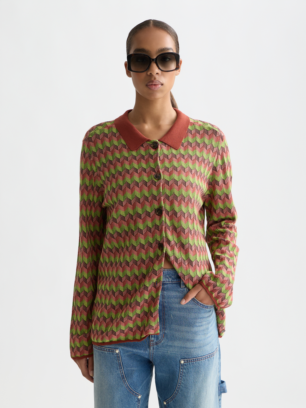 Jacquard-Strickjacke