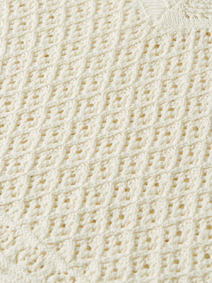 Pointelle Stitch V Neck Pullover