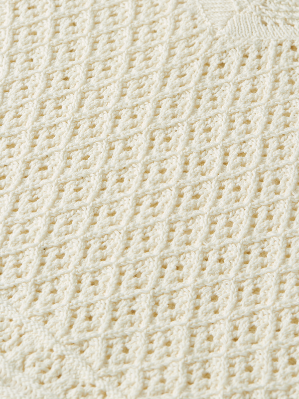 Pointelle Stitch V Neck Pullover