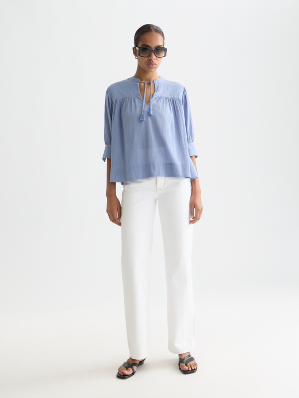 Relaxed Blouse With Gathers