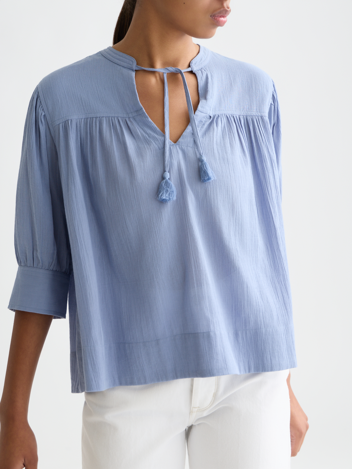 Relaxed Blouse With Gathers