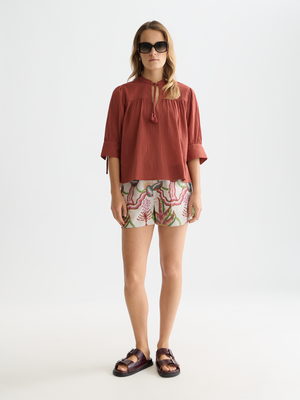 Relaxed Blouse With Gathers