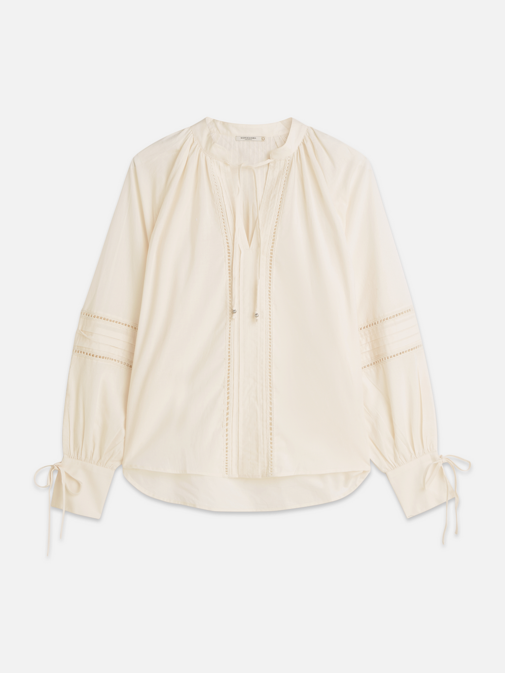 Baumwollvoile-Bluse mit Falten