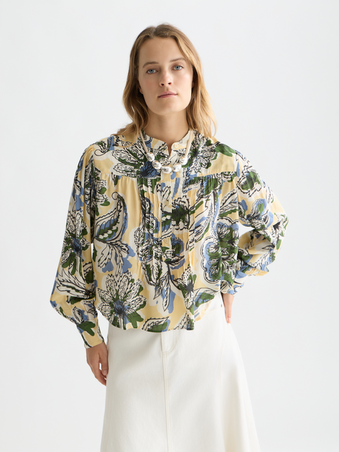 Pin Tuck Long Sleeve Shirt