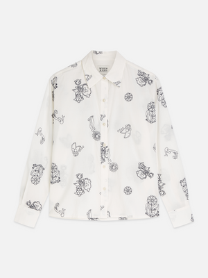 Chemise brodée coupe décontractée