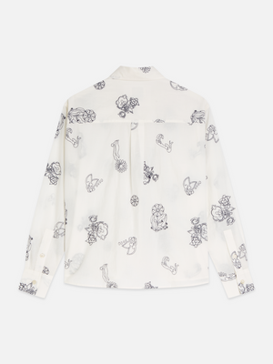 Chemise brodée coupe décontractée