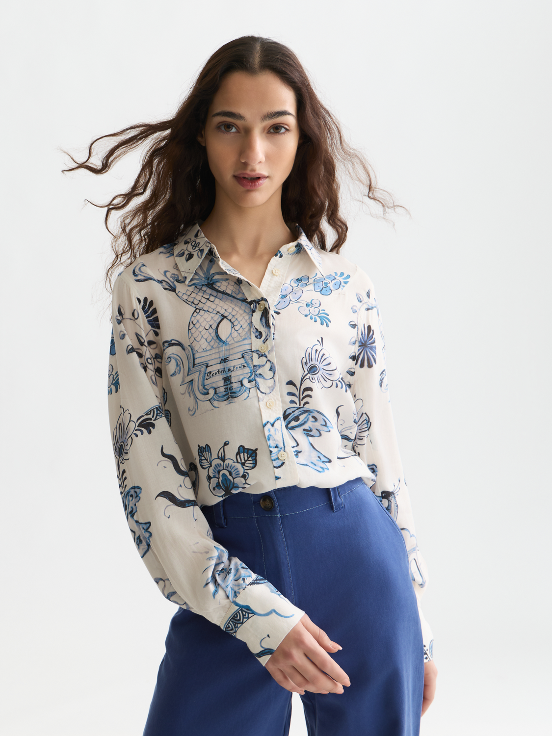 Scotch & Soda x Royal Delft Printed Relaxed Shirt
