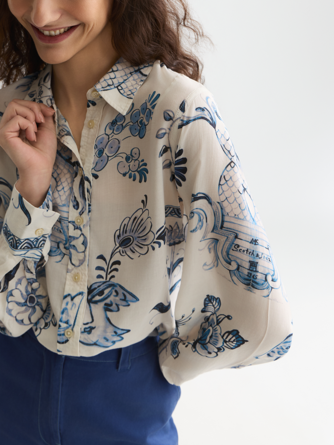 Scotch & Soda x Royal Delft Printed Relaxed Shirt