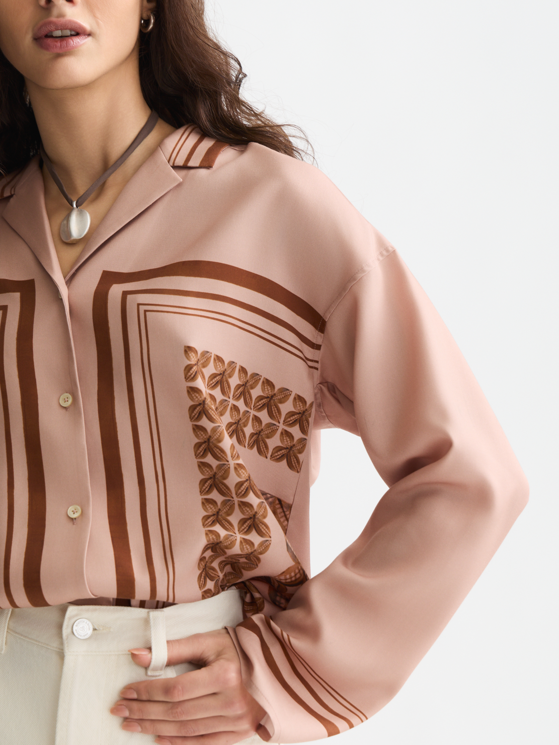 Placed Print Oversized-Fit Shirt