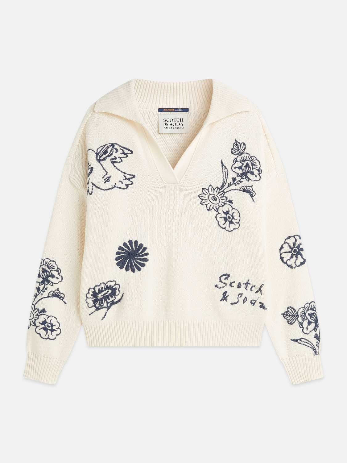 Scotch & Soda x Royal Delft Embroidered Oversized Pullover