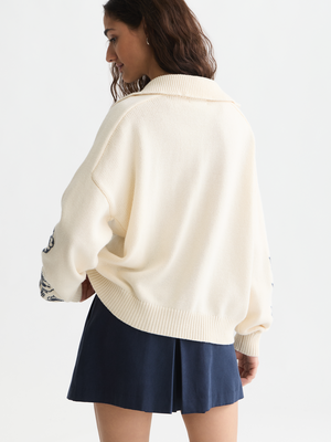 Scotch & Soda x Royal Delft Embroidered Oversized Pullover