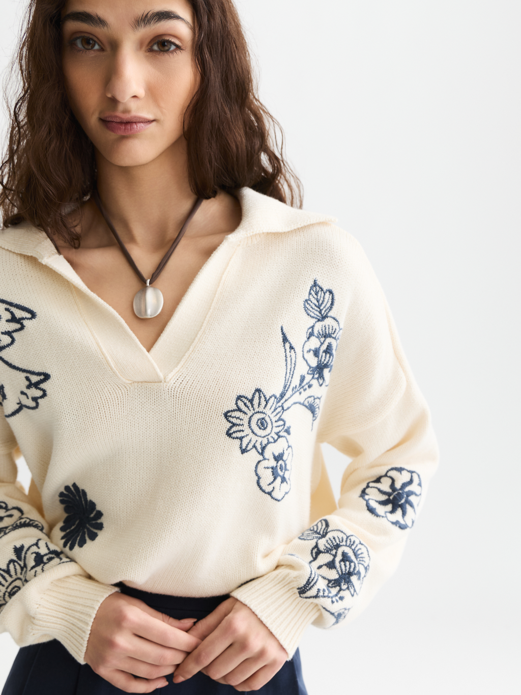 Scotch & Soda x Royal Delft Embroidered Oversized Pullover