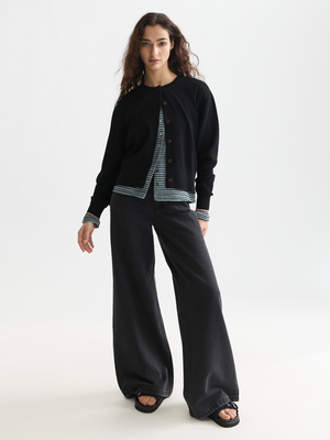 Cardigan compact à la coupe décontractée