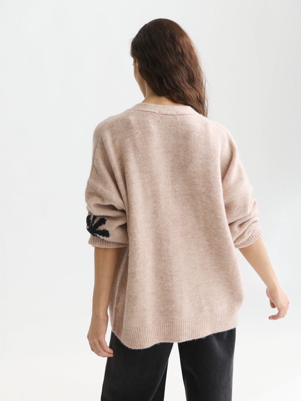 Intarsia Oversized-Fit Cardigan