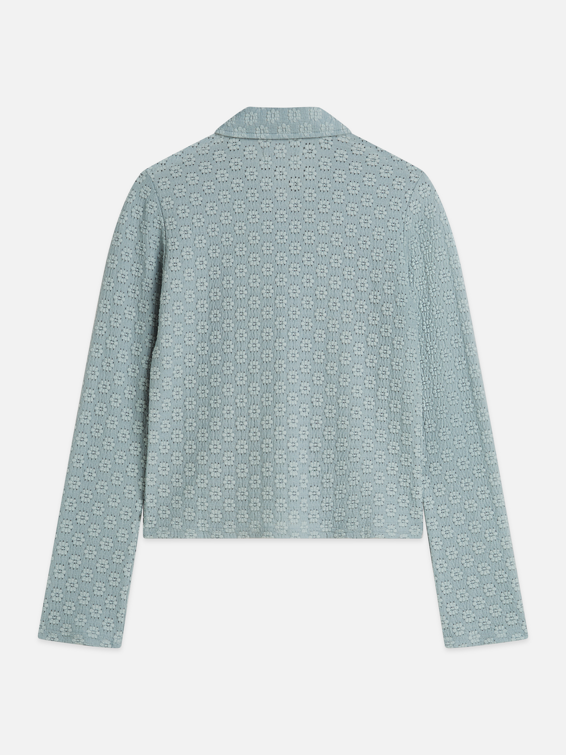 Open Structure Zipped Long Sleeve T-Shirt