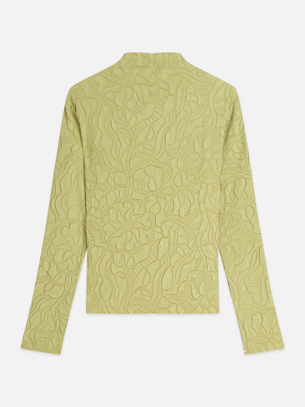 Embossed Pleat Mock Neck Cardigan