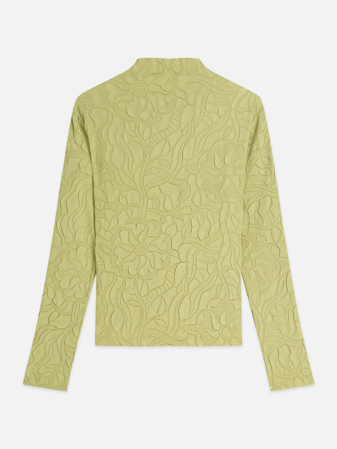 Embossed Pleat Mock Neck Cardigan
