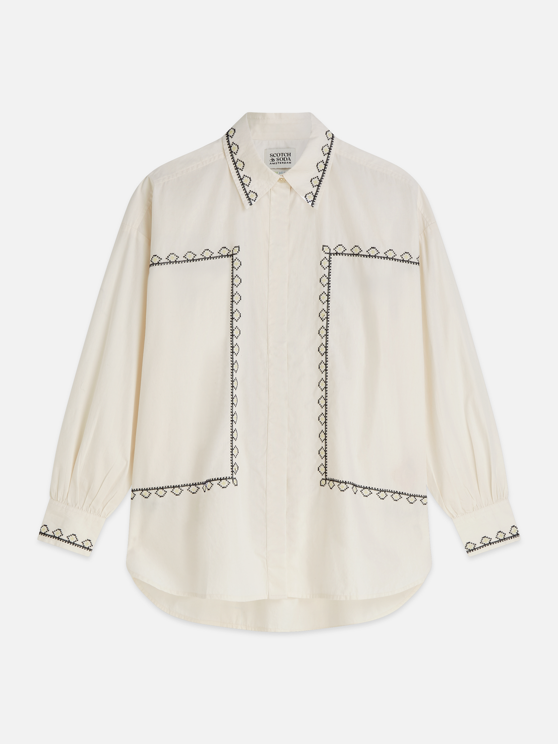 Embroidered Oversized-Fit Shirt