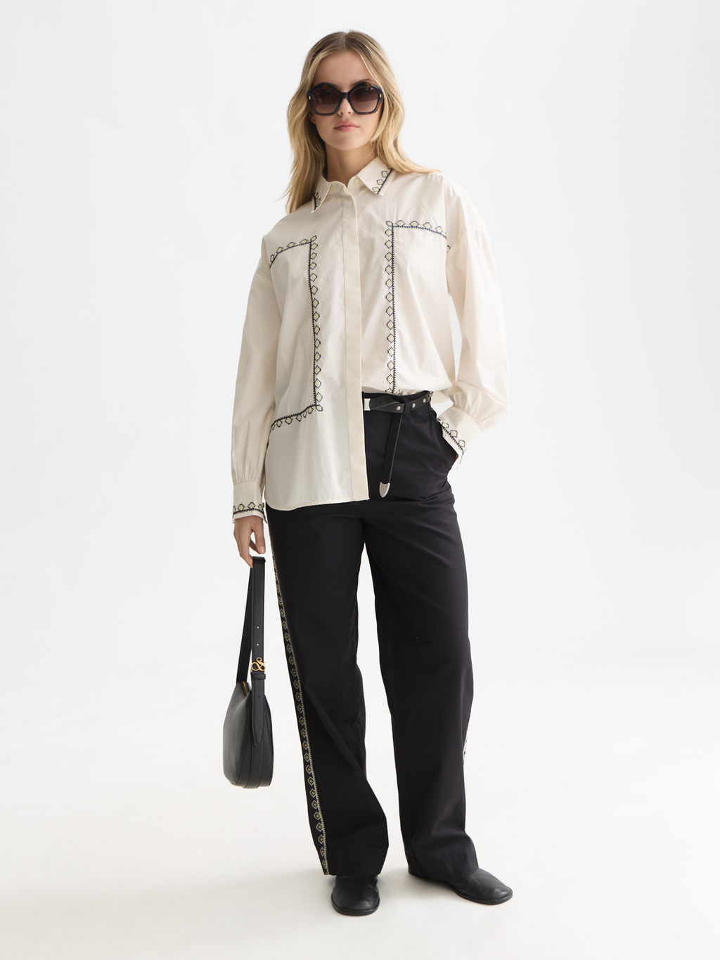 Embroidered Oversized-Fit Shirt