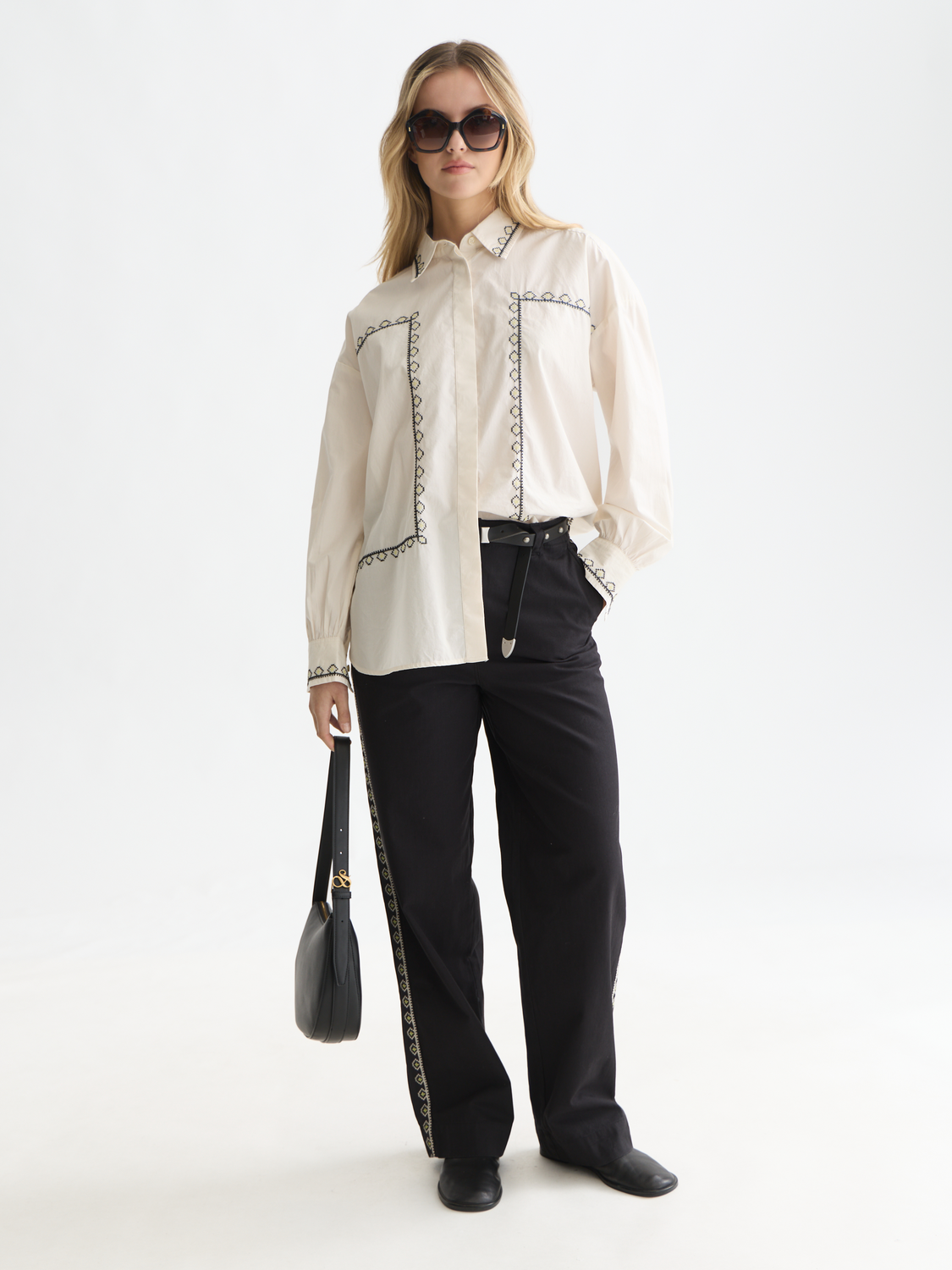 Embroidered Oversized-Fit Shirt