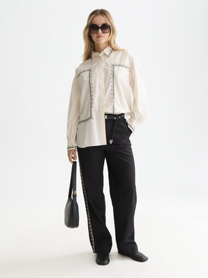 Besticktes Hemd im Oversized-Fit