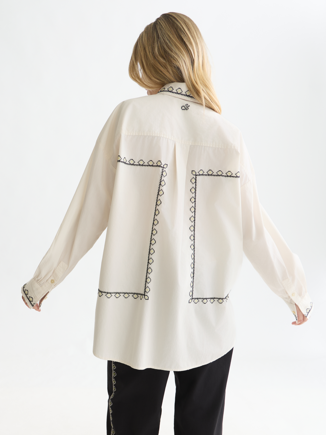 Embroidered Oversized-Fit Shirt