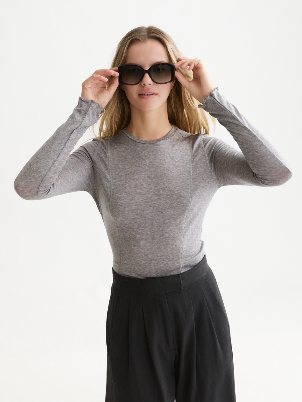 Wool-Blend Long Sleeve T-Shirt
