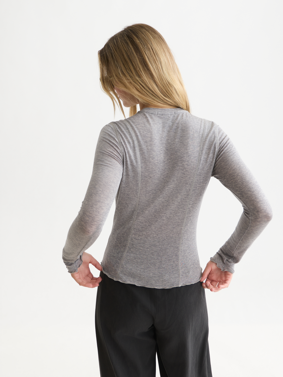 Wool-Blend Long Sleeve T-Shirt