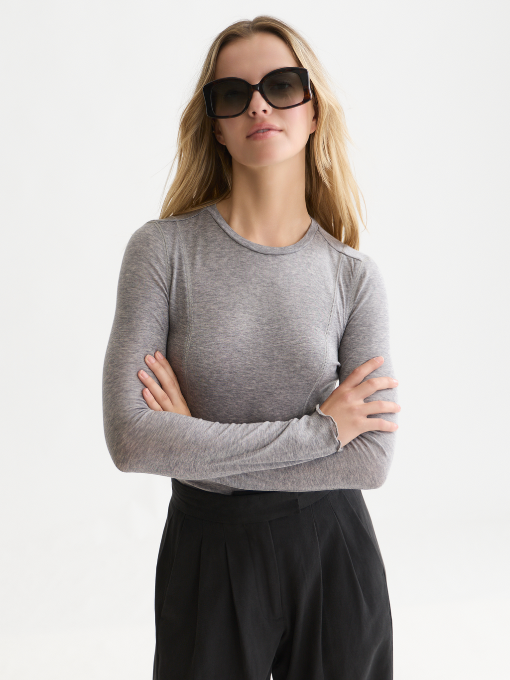 Wool-Blend Long Sleeve T-Shirt